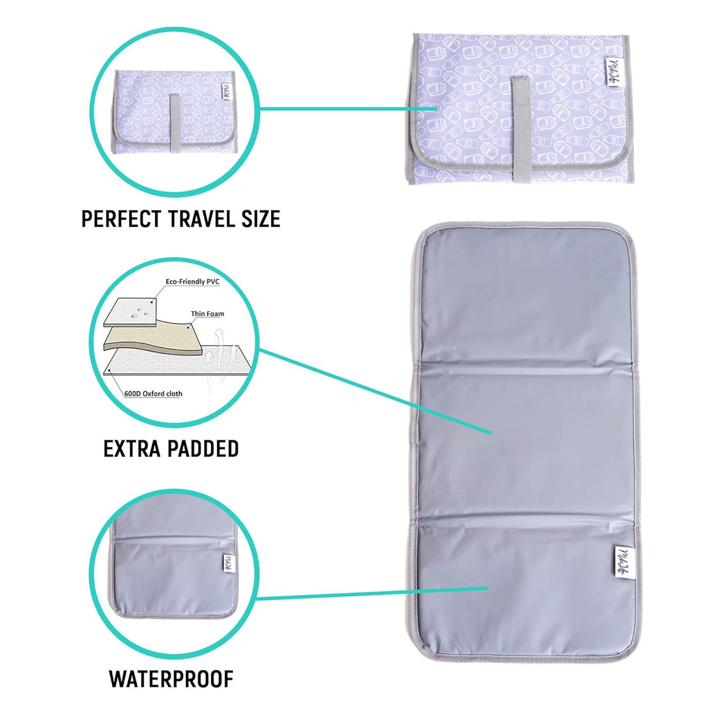 Baby Changing Pad | Fully Padded for Baby'S | Foldable Large Waterproof Mat | Portable Travel Station for Toddlers Infants & Newborns (Grey)