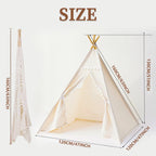 Teepee Tent for Kids, Play Tent with Pompom Ball Design,Washable Foldable Kids Tent for Indoor and Outdoor, Playhouse Toys for Toddler, Boys and Girls