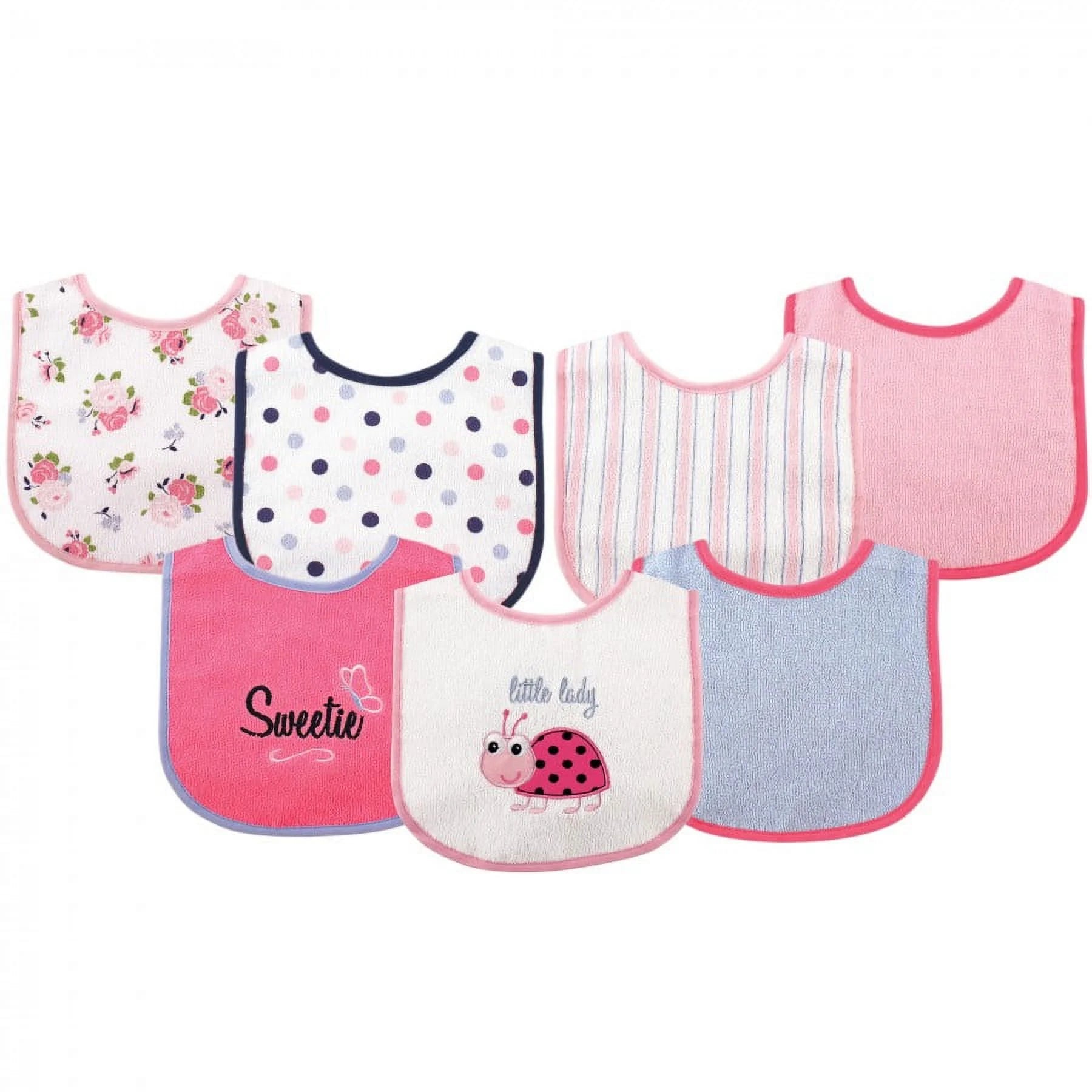Baby Boy Cotton Terry Drooler Bibs with PEVA Back 7Pk, Dog, One Size