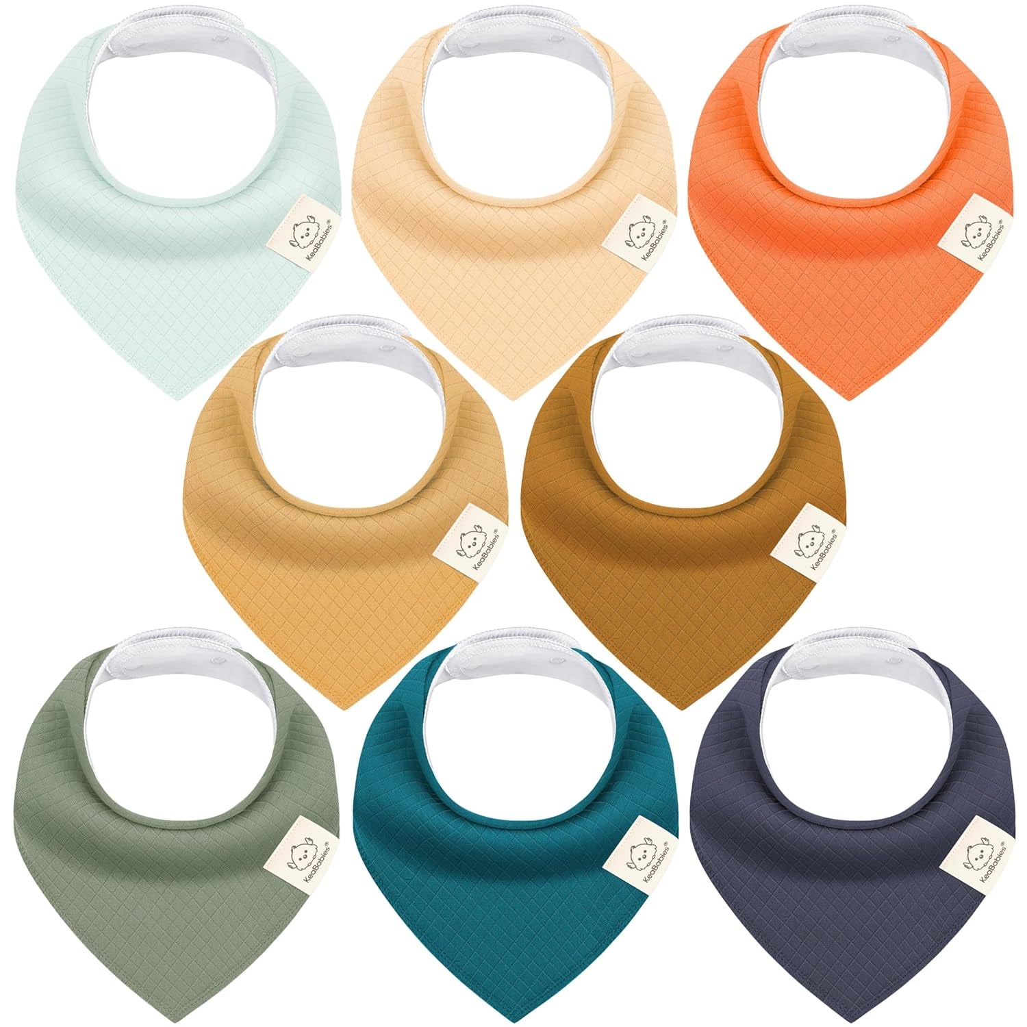 8-Pack Organic Baby Bandana Bibs for Boys, Girls - Super Absorbent Triangle Baby Bibs for Drooling and Teething Infant, 100% Cotton Extra Soft for Newborn, Infant 0-36 Months(Grayscape)