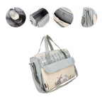 Soho Animals 10-Piece Diaper Tote Bag Set in Gray with Rabbit Design