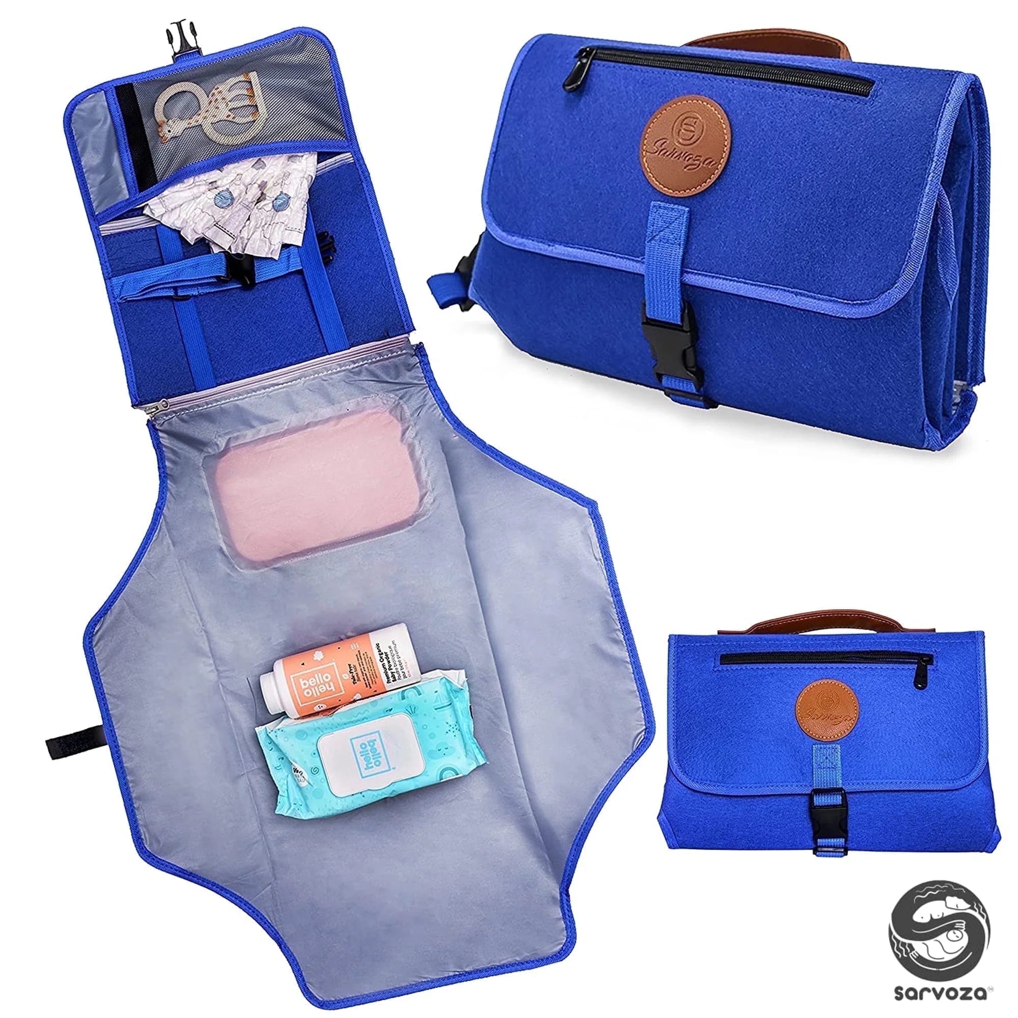 Portable Baby Changing Pad Travel Diaper Bag Mat Newborn Essentials Navy Blue