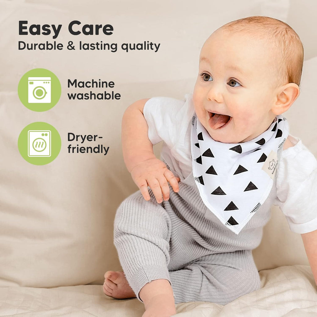 8-Pack Organic Baby Bandana Bibs for Boys, Girls - Super Absorbent Triangle Baby Bibs for Drooling and Teething Infant, 100% Cotton Extra Soft for Newborn, Infant 0-36 Months(Grayscape)