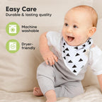 8-Pack Organic Baby Bandana Bibs for Boys, Girls - Super Absorbent Triangle Baby Bibs for Drooling and Teething Infant, 100% Cotton Extra Soft for Newborn, Infant 0-36 Months(Grayscape)