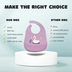 Silicone Baby Bibs Adjustable Silicone Bibs for Babies and Toddlers, Set of 3