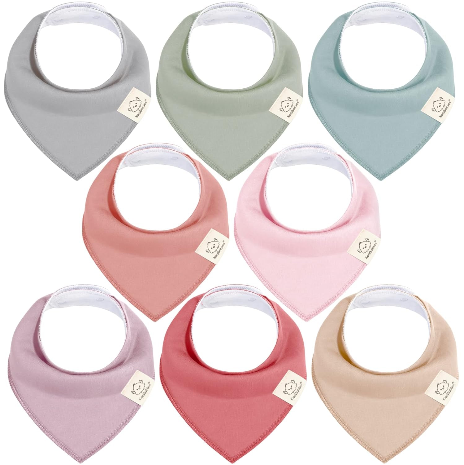 8-Pack Organic Baby Bandana Bibs for Girls - Super Absorbent Triangle Baby Bibs for Drooling and Teething Infant, 100% Cotton Extra Soft for Newborn, Infant 0-36 Months (Bloom)