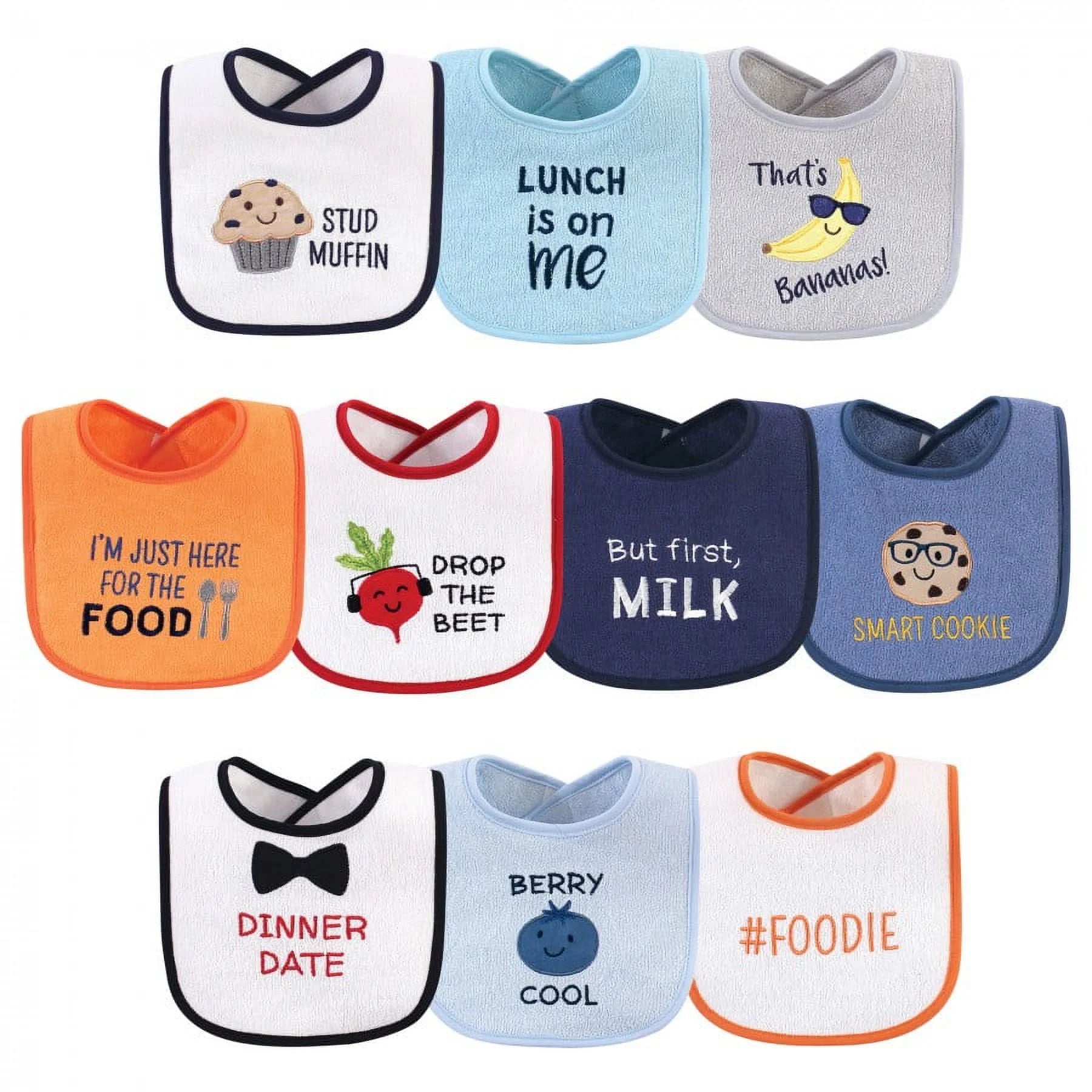 Infant Boy Cotton Terry Drooler Bibs with Fiber Filling, Boy Woodland, One Size