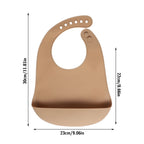 4Pcs Silicone Baby Bibs, Soft Waterproof Feeding Bibs with Food Catcher Pocket, BPA Free Adjustable Bibs for Baby Boy and Girl(Yellow)