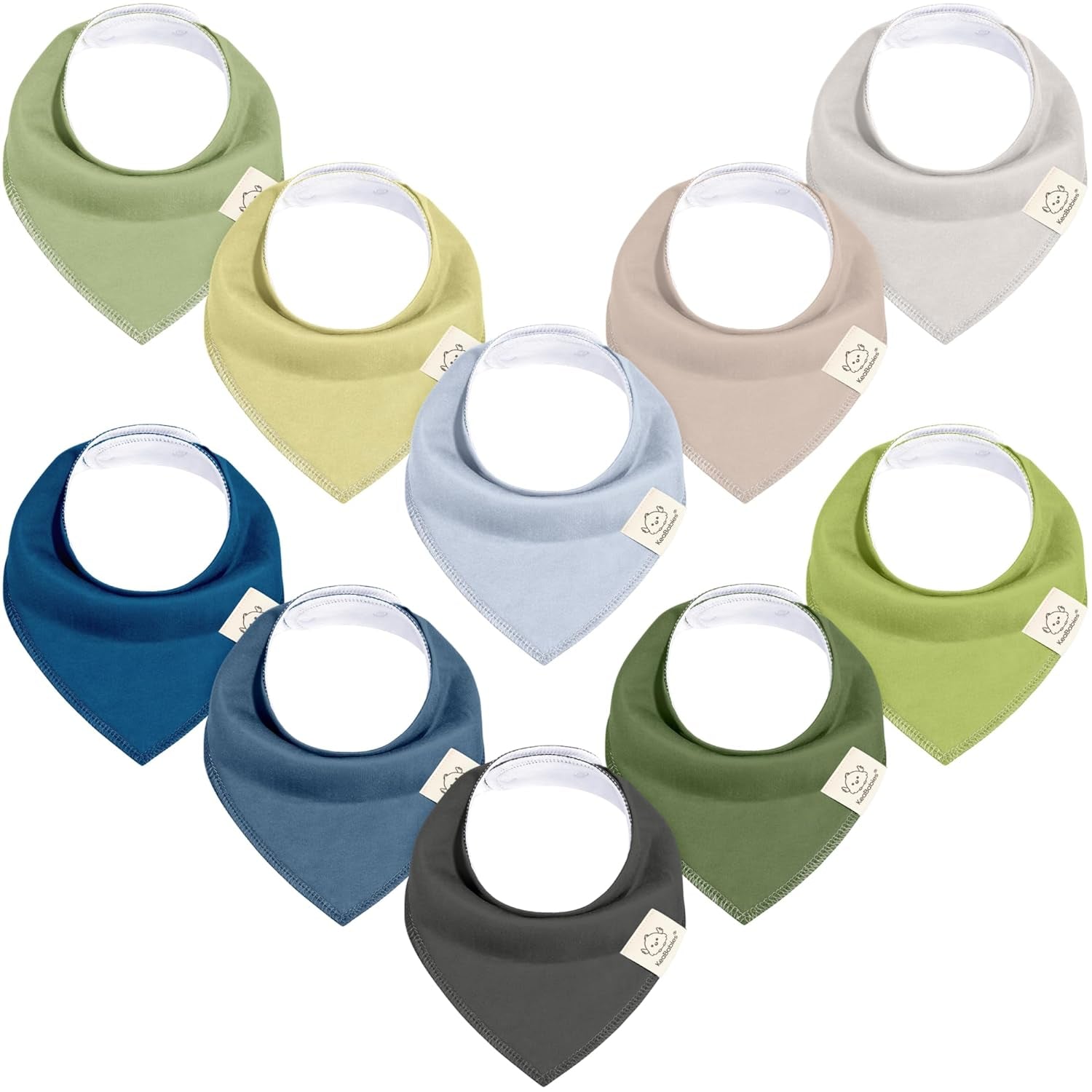 8-Pack Organic Baby Bandana Bibs for Boys, Girls - Super Absorbent Triangle Baby Bibs for Drooling and Teething Infant, 100% Cotton Extra Soft for Newborn, Infant 0-36 Months(Grayscape)