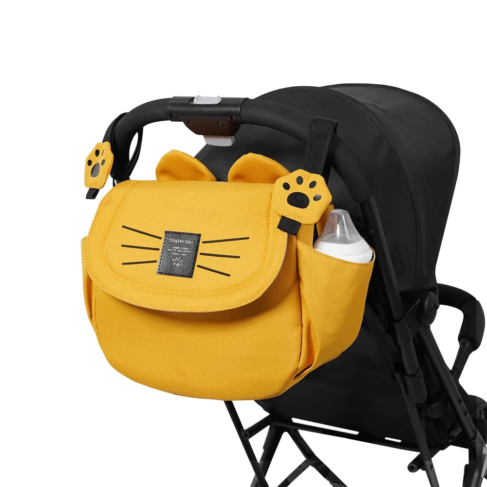 Cat Stroller Organizer Diaper Bag Large Capacity Universal Stroller Bag Travel Bag, Black