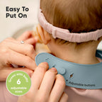 2-Pack Silicone Baby Bibs for Eating - Sturdy Food-Grade Silicone Bibs for Babies Girl, Boy, Large Food Catcher, Clean & Put on Easily, Waterproof Toddler Feeding Essentials (Alps)