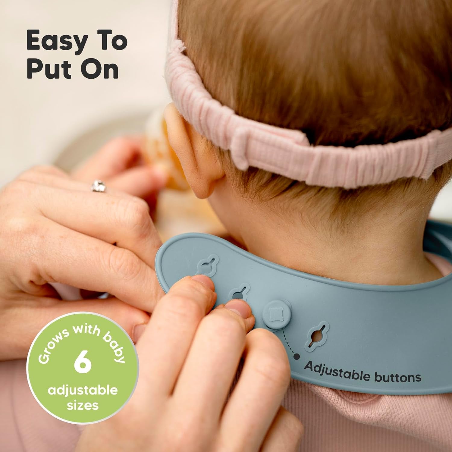 2-Pack Silicone Baby Bibs for Eating - Sturdy Food-Grade Silicone Bibs for Babies Girl, Boy, Large Food Catcher, Clean & Put on Easily, Waterproof Toddler Feeding Essentials (Alps)