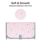 Portable Changing Pad for Baby - Waterproof Diaper Changing Pad - Compact Baby Changing Pad- Travel Diaper Changing Mat - Foldable Lightweight Changing Mat for Newborn (Pink Leaf)