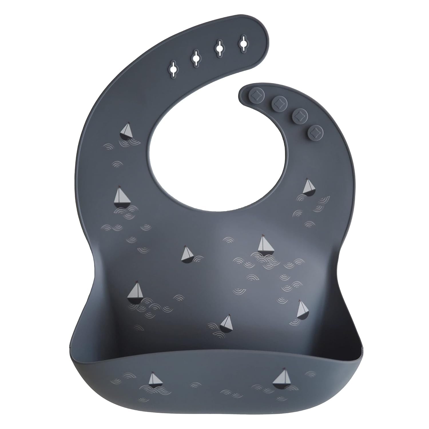 Silicone Baby Bib | Adjustable Fit Waterproof Bibs (Cambridge Blue)