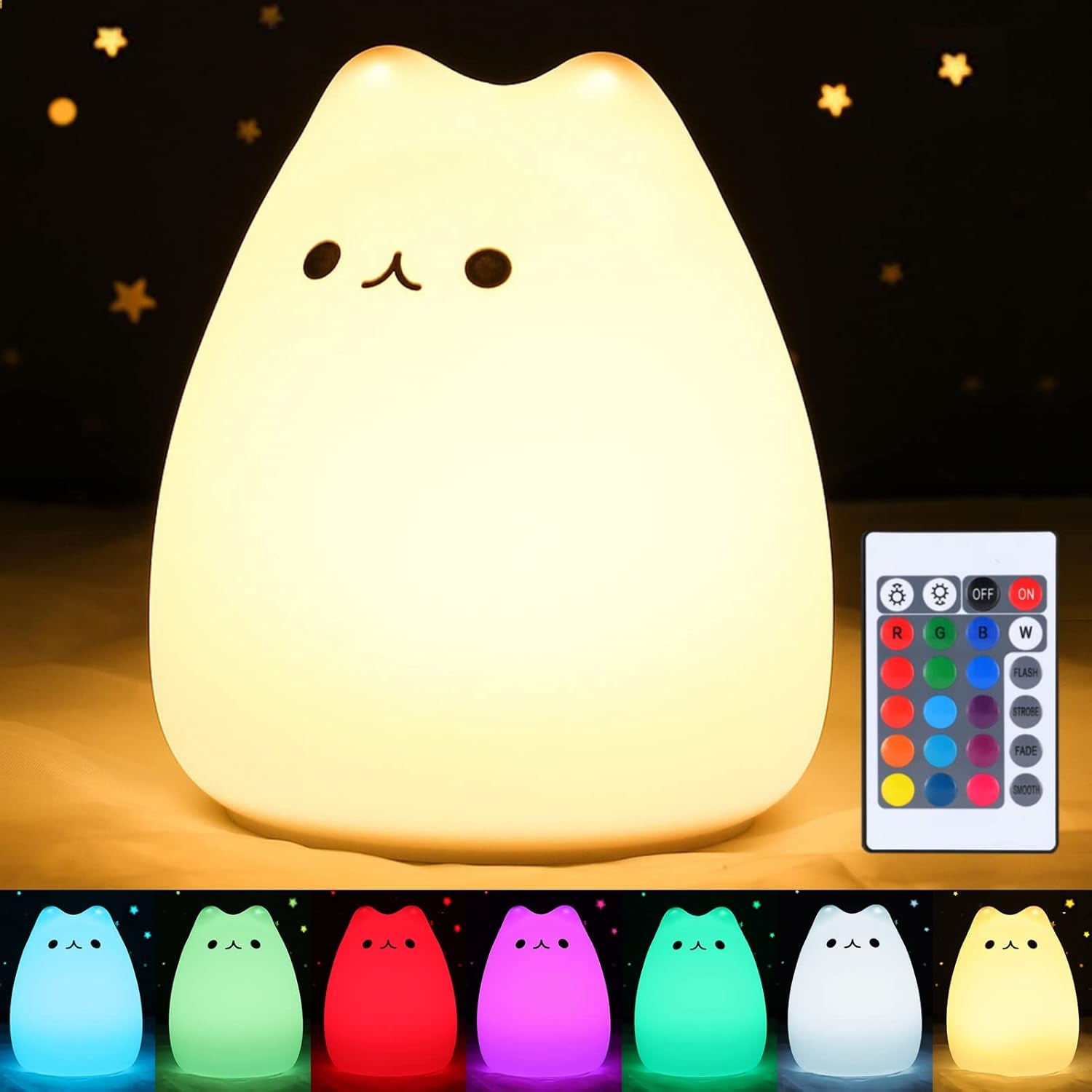 Night Light for Kids, Cute Lamp Dumpling Light Birthday Gifts for Girls Boys, Kawaii Nightlight Silicone Portable Nursery Battery Powered Animal Night Lights for Baby Toddler Teen Bedrooms