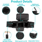 Universal Stroller Organizer Non Slip Straps Stroller Caddy with Insulated 2 Cup Holder-Detachable Phone Bag & Shoulder Strap,Fits for Stroller like Uppababy,Baby Jogger and Pet Stroller,Black