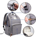 Diaper Bag Backpack Multifunctional Travel Back Pack Maternity Baby Changing Bags Waterproof Large Capacity for Baby Care Gray