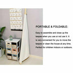 Teepee Tent for Kids, Natural Canvas Teepee Play Tent, Play House for Girls/Boys Indoor & Outdoor Playing (White)