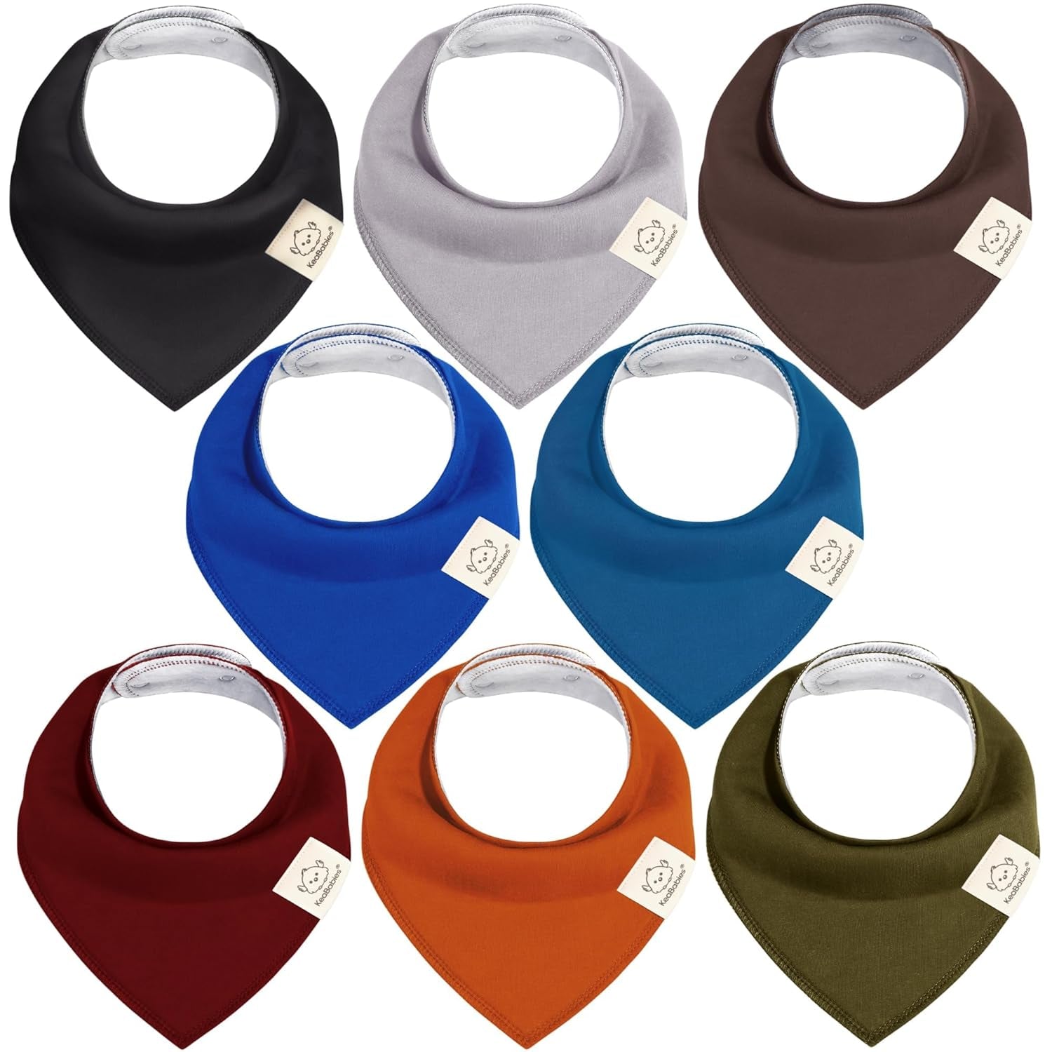 8-Pack Organic Baby Bandana Bibs for Boys, Girls - Super Absorbent Triangle Baby Bibs for Drooling and Teething Infant, 100% Cotton Extra Soft for Newborn, Infant 0-36 Months(Grayscape)