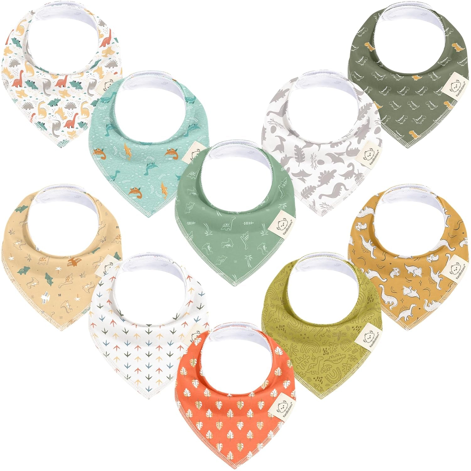8-Pack Organic Baby Bandana Bibs for Boys, Girls - Super Absorbent Triangle Baby Bibs for Drooling and Teething Infant, 100% Cotton Extra Soft for Newborn, Infant 0-36 Months(Grayscape)