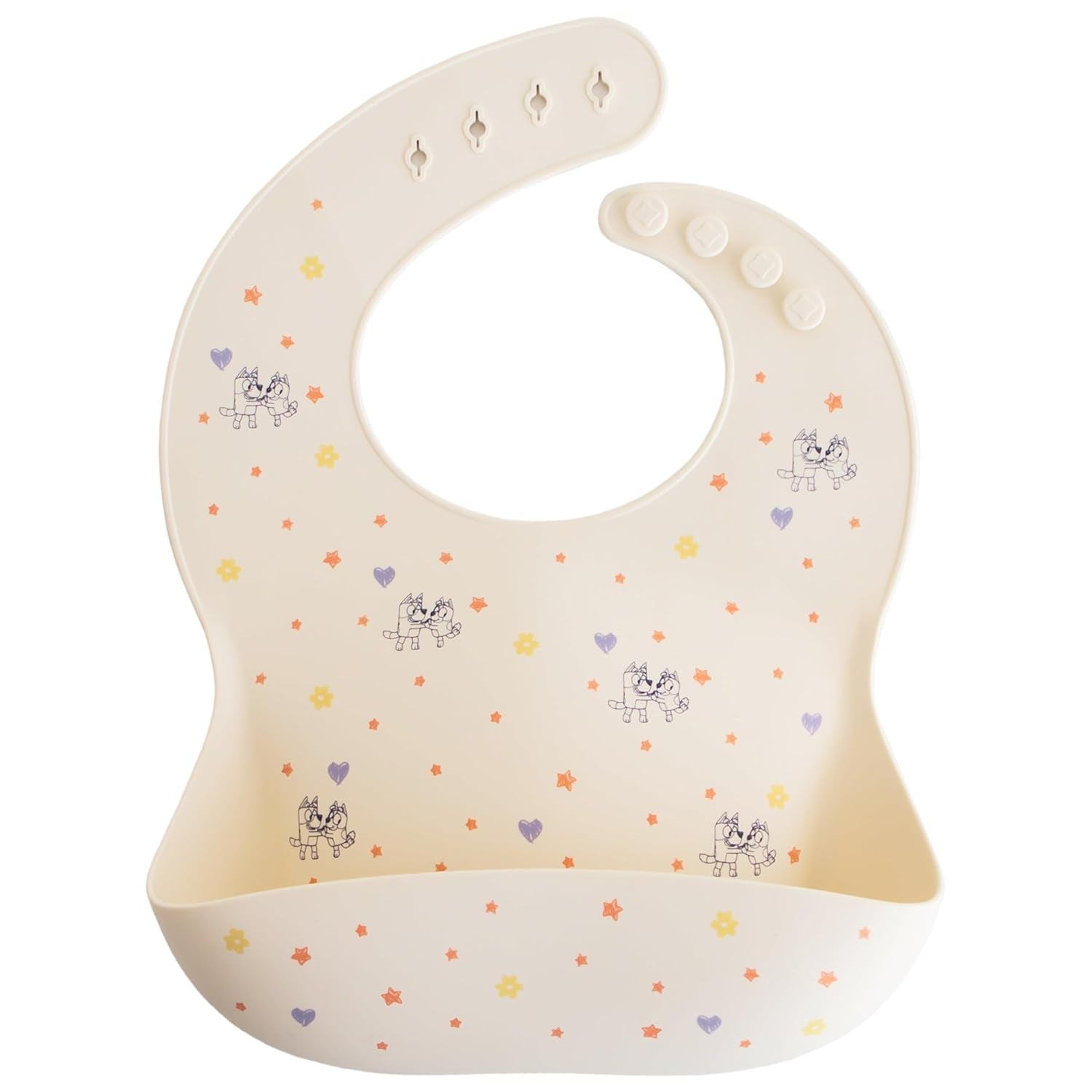 Silicone Baby Bib | Adjustable Fit Waterproof Bibs (Cambridge Blue)
