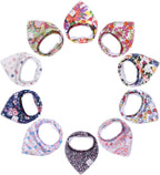 Baby Bandana Drool Bibs Set, Soft Absorbent Bibs for Teething and Drooling - 10 Pack Pattern
