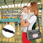 Baby Stroller Organizer with Cup Holder Universal Stroller Caddy Large Storage Space Baby Multiple Pockets Stroller Storage Adjustable Shoulder Strap Stroller Accessories Organizer