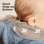 8-Pack Organic Baby Bandana Bibs for Boys, Girls - Super Absorbent Triangle Baby Bibs for Drooling and Teething Infant, 100% Cotton Extra Soft for Newborn, Infant 0-36 Months(Grayscape)
