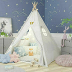 Teepee Tent for Kids Indoor Tents with Window, Foldable Play Tent Canvas Childrens Tents for Girls & Boys