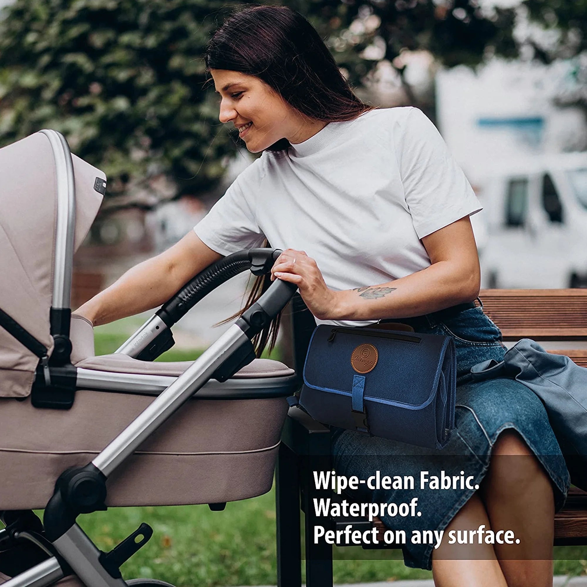 Portable Baby Changing Pad Travel Diaper Bag Mat Newborn Essentials Navy Blue