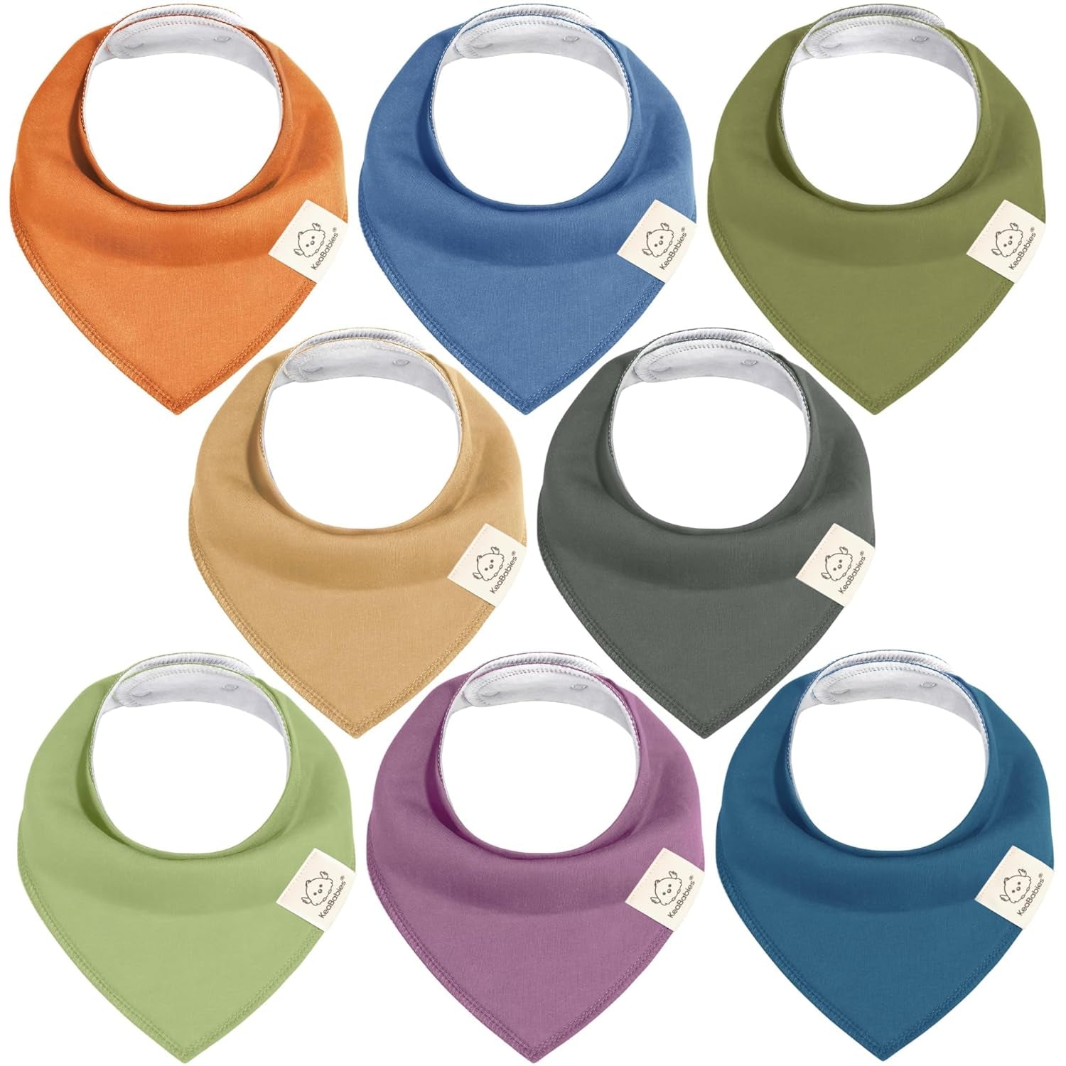8-Pack Organic Baby Bandana Bibs for Boys, Girls - Super Absorbent Triangle Baby Bibs for Drooling and Teething Infant, 100% Cotton Extra Soft for Newborn, Infant 0-36 Months(Grayscape)