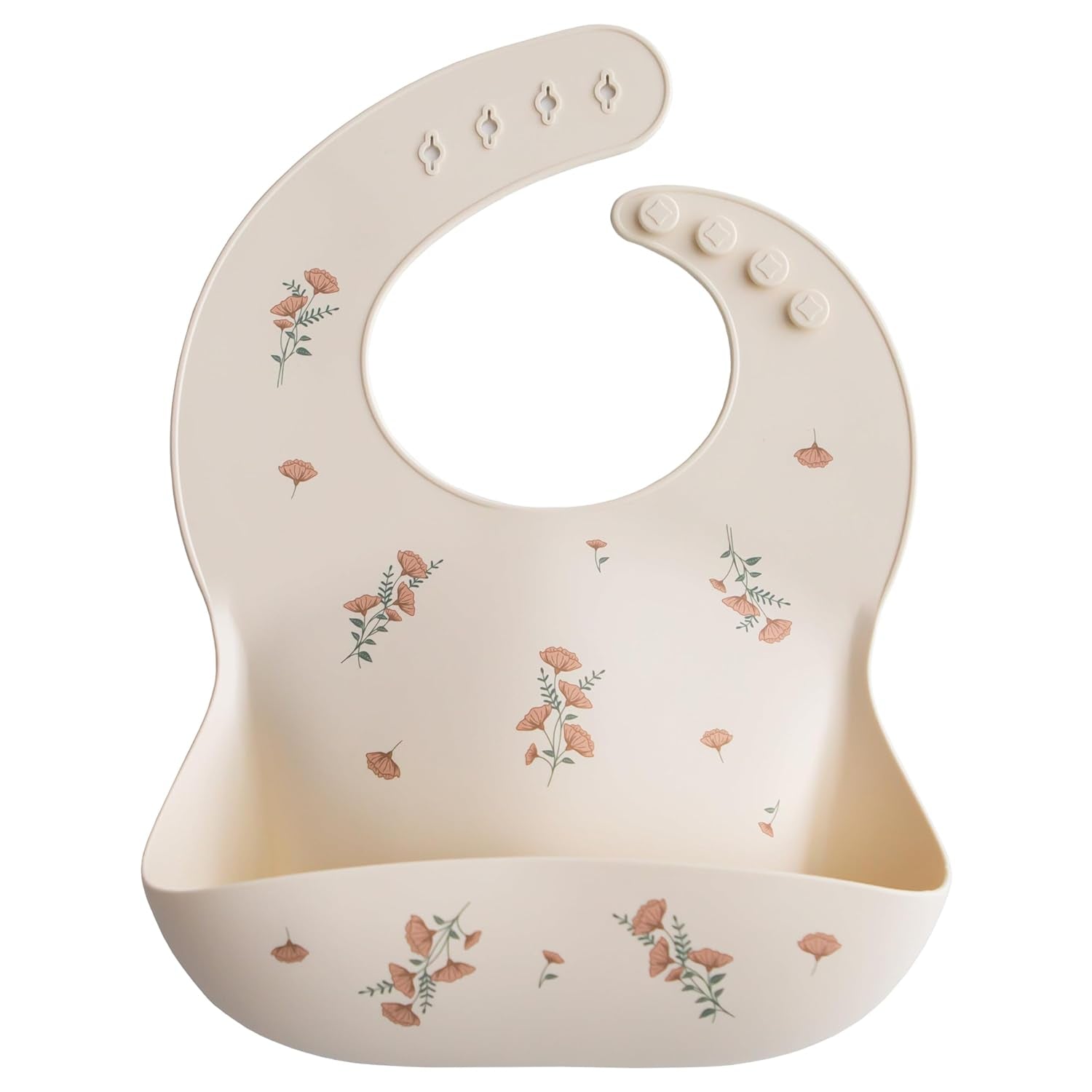 Silicone Baby Bib | Adjustable Fit Waterproof Bibs (Cambridge Blue)