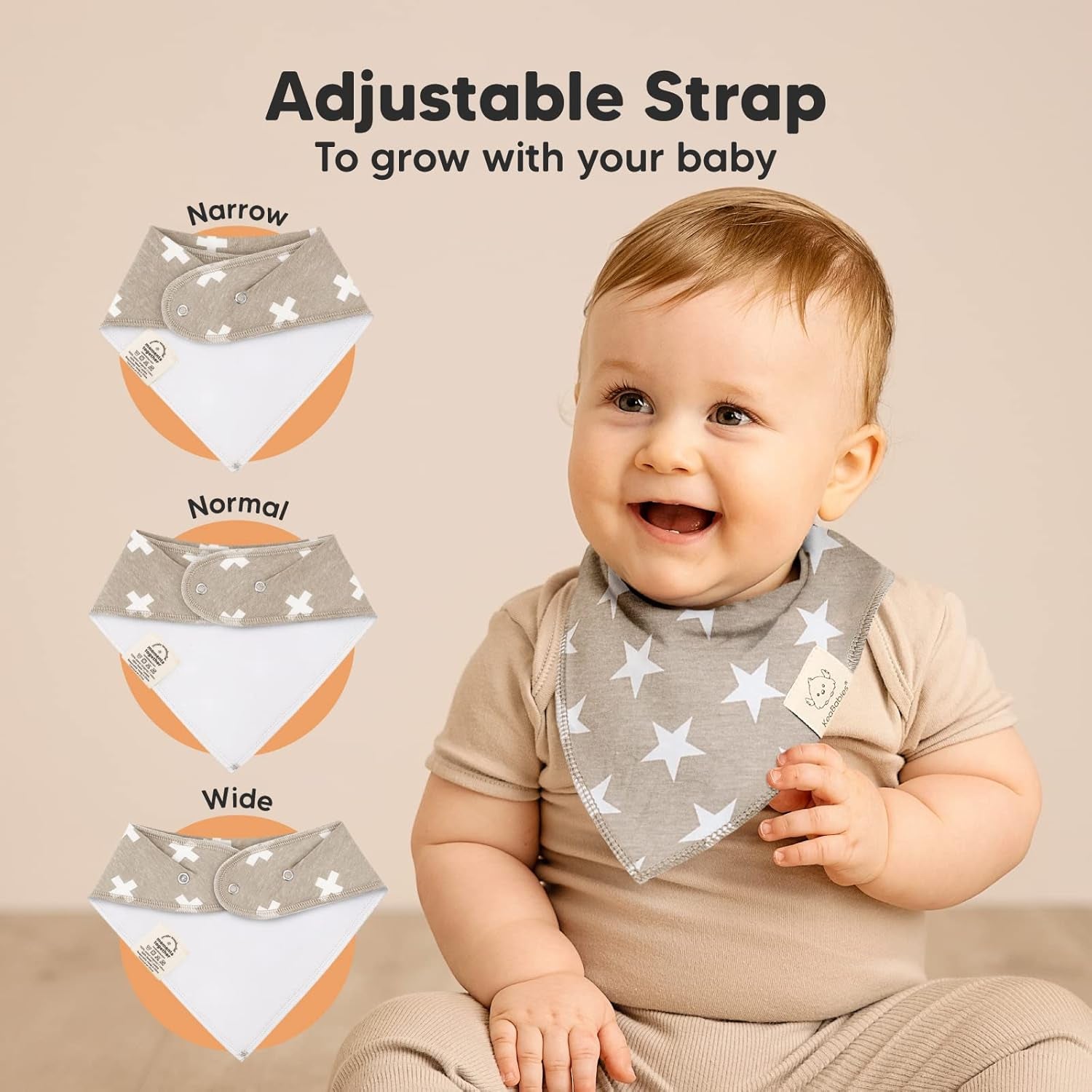 8-Pack Organic Baby Bandana Bibs for Boys, Girls - Super Absorbent Triangle Baby Bibs for Drooling and Teething Infant, 100% Cotton Extra Soft for Newborn, Infant 0-36 Months(Grayscape)