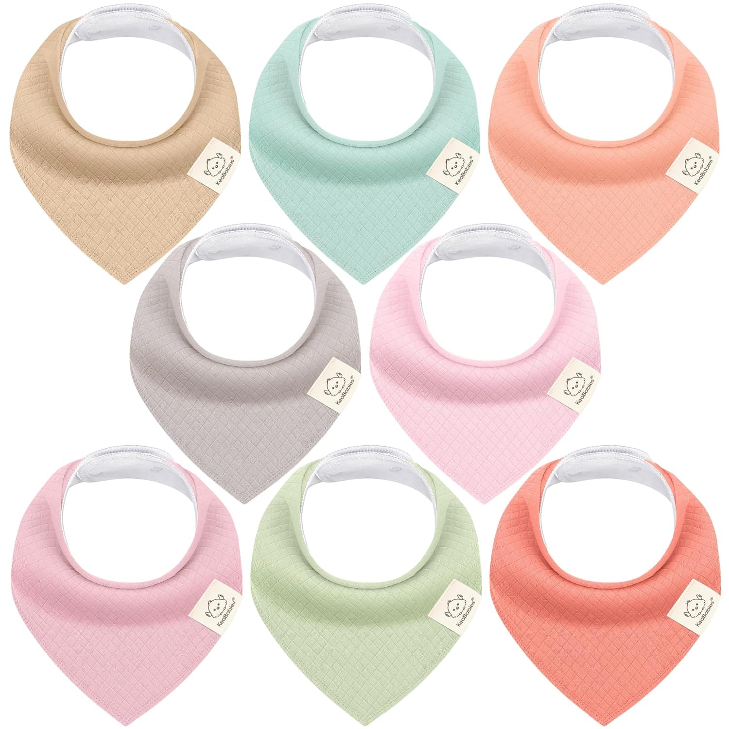 8-Pack Organic Baby Bandana Bibs for Girls - Super Absorbent Triangle Baby Bibs for Drooling and Teething Infant, 100% Cotton Extra Soft for Newborn, Infant 0-36 Months (Bloom)