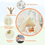 47'' W X 47'' D Indoor / Outdoor Pine Wood, Cotton Canvas Triangular Play Tent