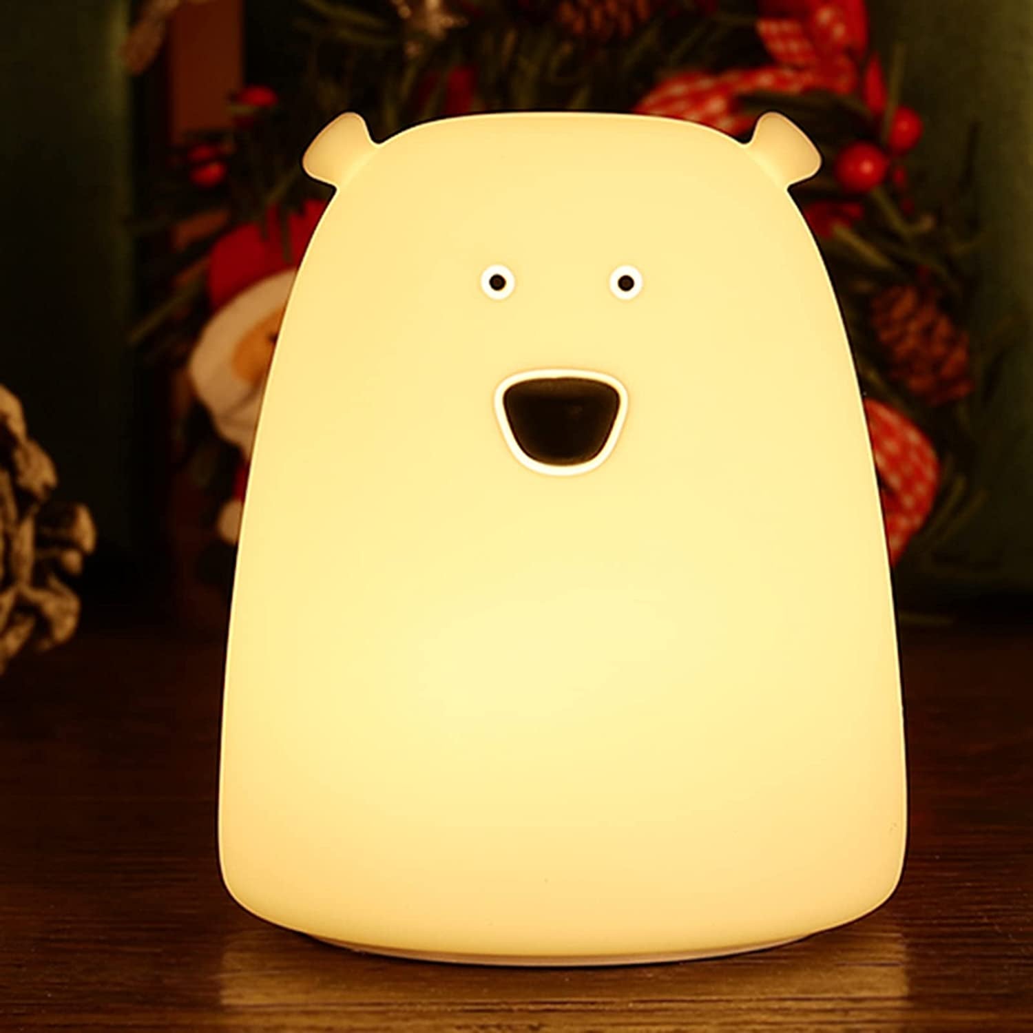 Night Light for Kids, Cute Lamp Dumpling Light Birthday Gifts for Girls Boys, Kawaii Nightlight Silicone Portable Nursery Battery Powered Animal Night Lights for Baby Toddler Teen Bedrooms