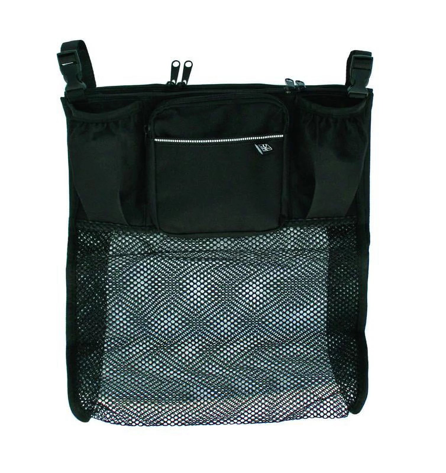 Cups 'N Cargo Universal Stroller Organizer and Storage with Mesh Compartment, Black. Adult Use.