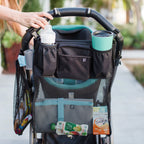 Cups 'N Cargo Universal Stroller Organizer and Storage with Mesh Compartment, Black. Adult Use.