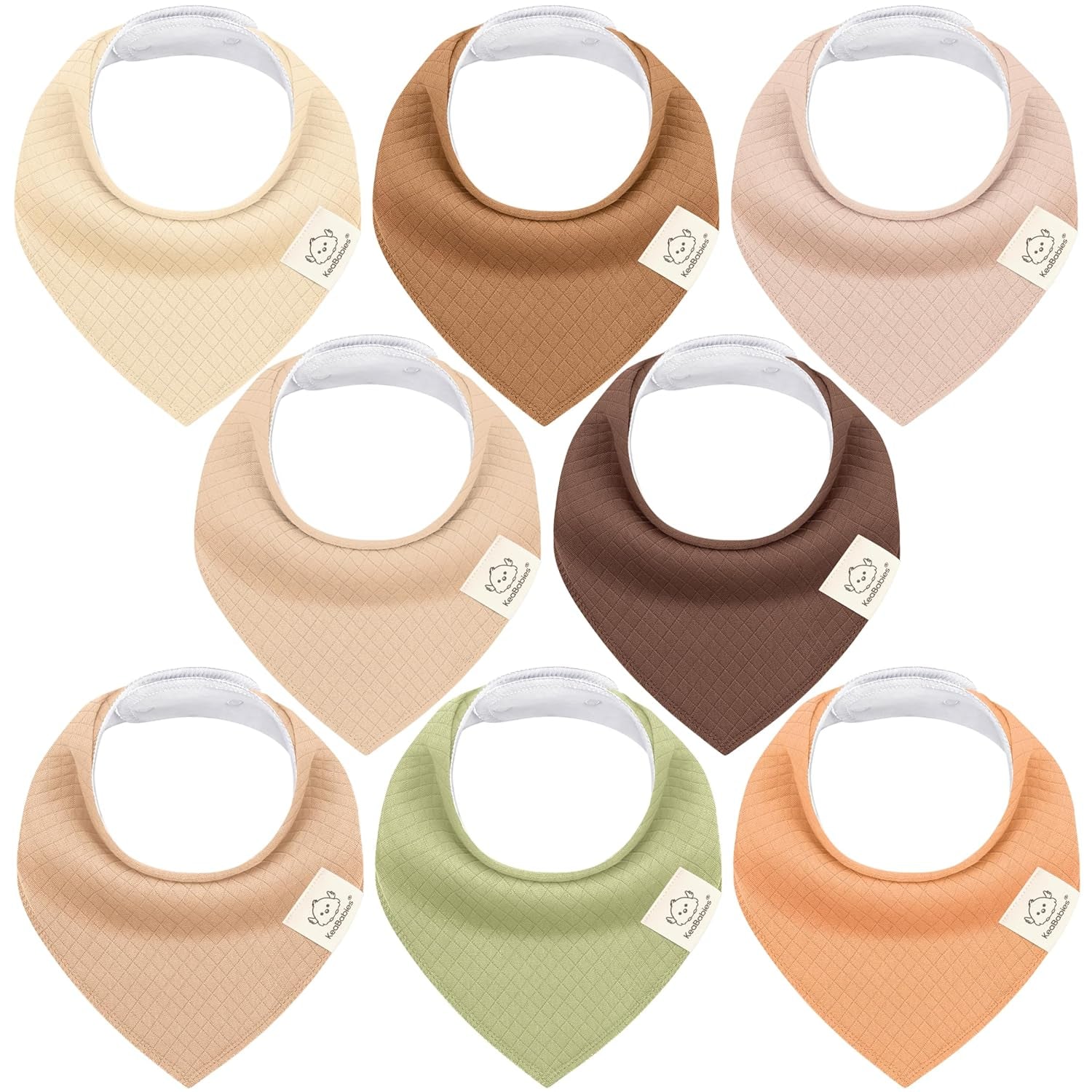 8-Pack Organic Baby Bandana Bibs for Boys, Girls - Super Absorbent Triangle Baby Bibs for Drooling and Teething Infant, 100% Cotton Extra Soft for Newborn, Infant 0-36 Months(Grayscape)