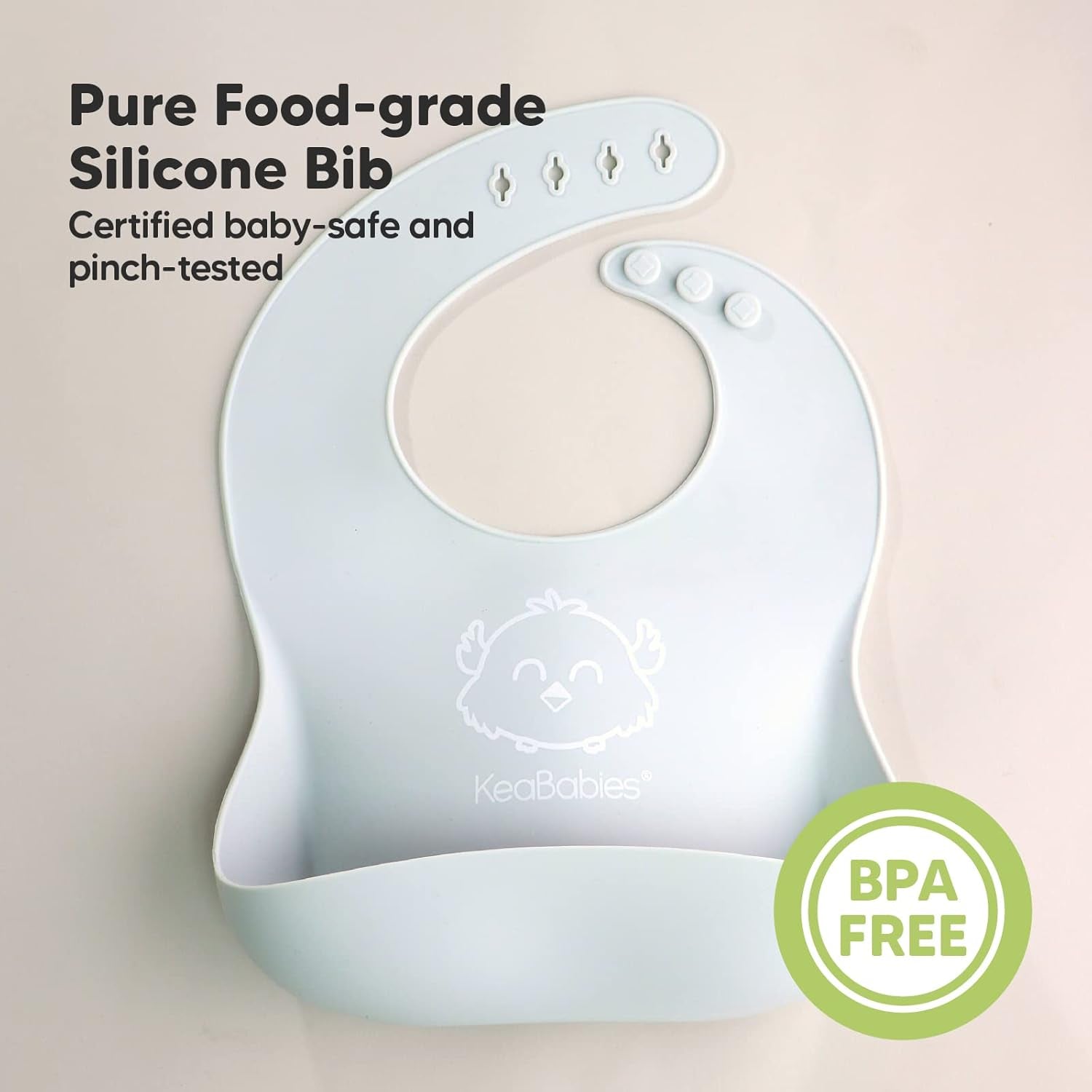 2-Pack Silicone Baby Bibs for Eating - Sturdy Food-Grade Silicone Bibs for Babies Girl, Boy, Large Food Catcher, Clean & Put on Easily, Waterproof Toddler Feeding Essentials (Soft Dusk)