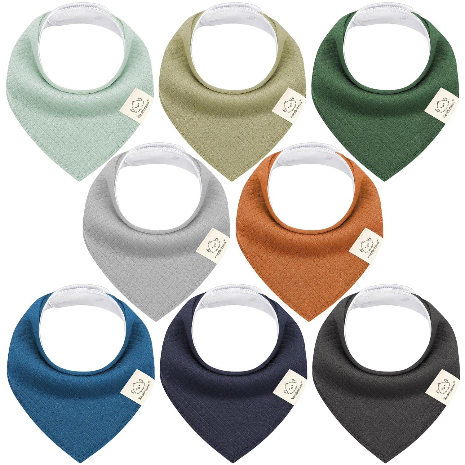 8-Pack Organic Baby Bandana Bibs for Boys, Girls - Super Absorbent Triangle Baby Bibs for Drooling and Teething Infant, 100% Cotton Extra Soft for Newborn, Infant 0-36 Months(Grayscape)