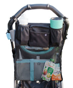 Cups 'N Cargo Universal Stroller Organizer and Storage with Mesh Compartment, Black. Adult Use.