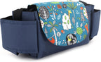 Stroller Organizer with Cup Holder,Anti Slip Stroller Bag Adjustable Straps and Anti-Slip,Cute Stroller Organizer Contours for Smart Moms,Can Carried as a Handy Carry or Purse(Denim Blue)