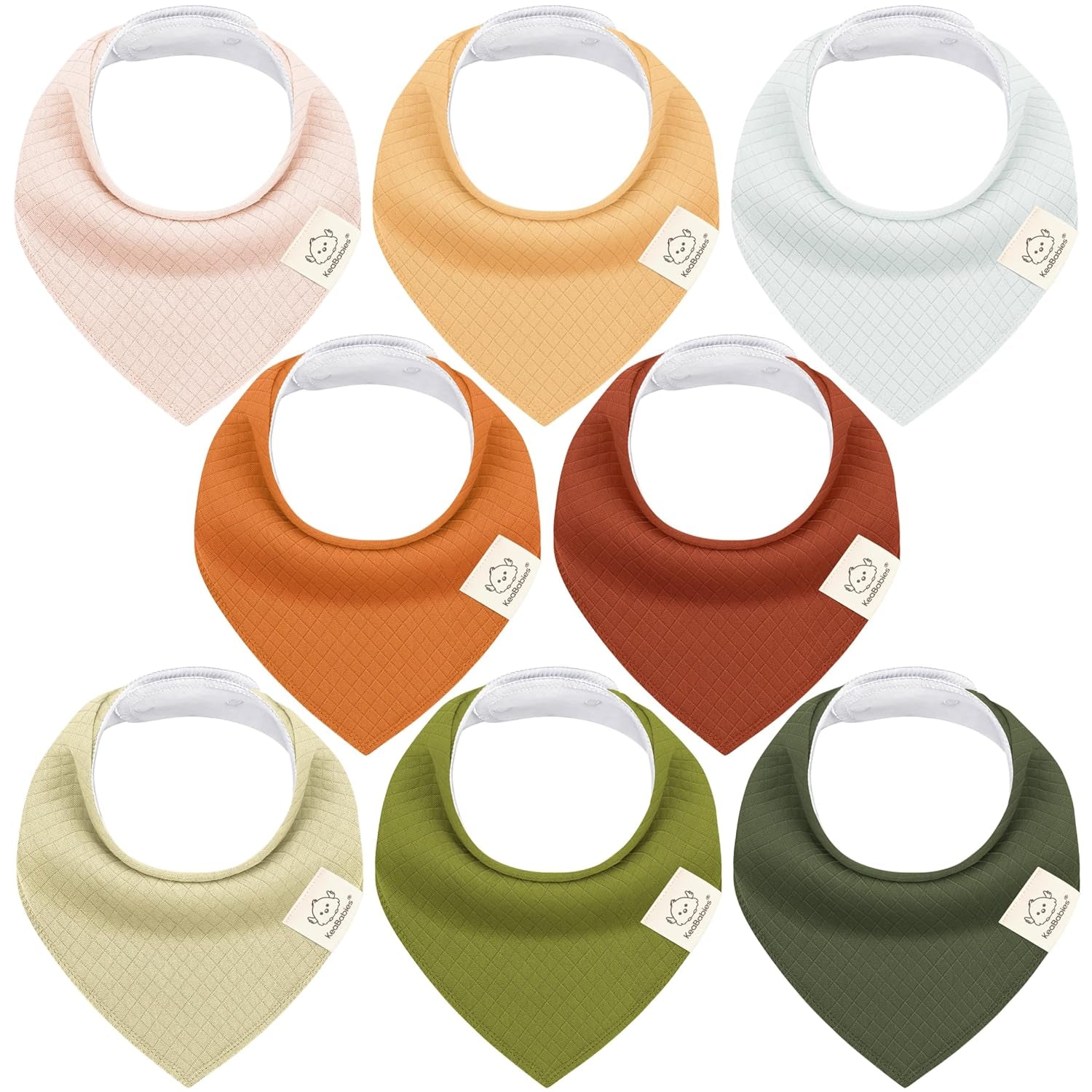 8-Pack Organic Baby Bandana Bibs for Boys, Girls - Super Absorbent Triangle Baby Bibs for Drooling and Teething Infant, 100% Cotton Extra Soft for Newborn, Infant 0-36 Months(Grayscape)