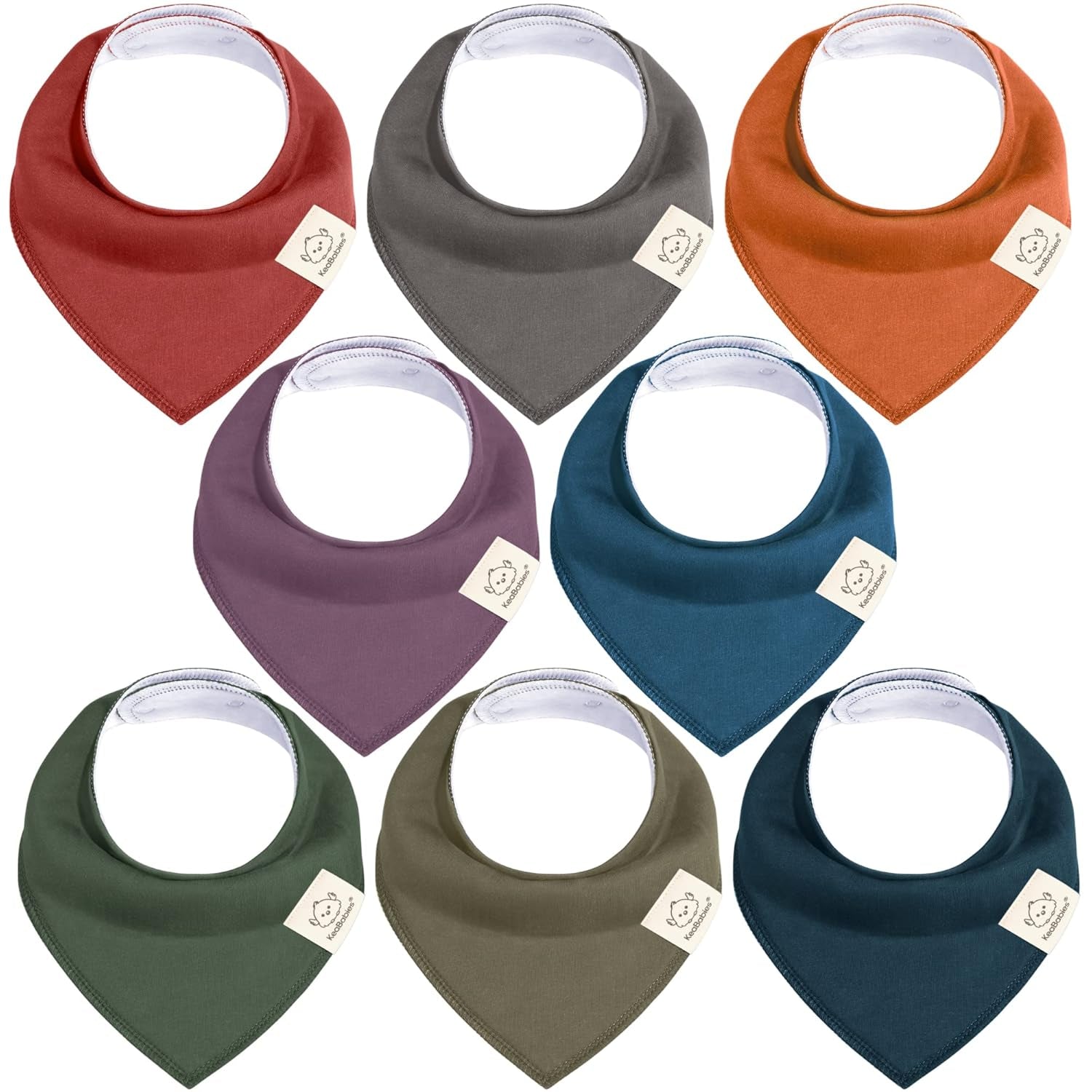 8-Pack Organic Baby Bandana Bibs for Boys, Girls - Super Absorbent Triangle Baby Bibs for Drooling and Teething Infant, 100% Cotton Extra Soft for Newborn, Infant 0-36 Months(Grayscape)