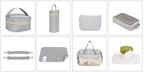 Soho Animals 10-Piece Diaper Tote Bag Set in Gray with Rabbit Design