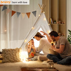 Kids Teepee Tent for Girls and Boys with Light,Toddler Playhouse Tent Indoor Play Tent