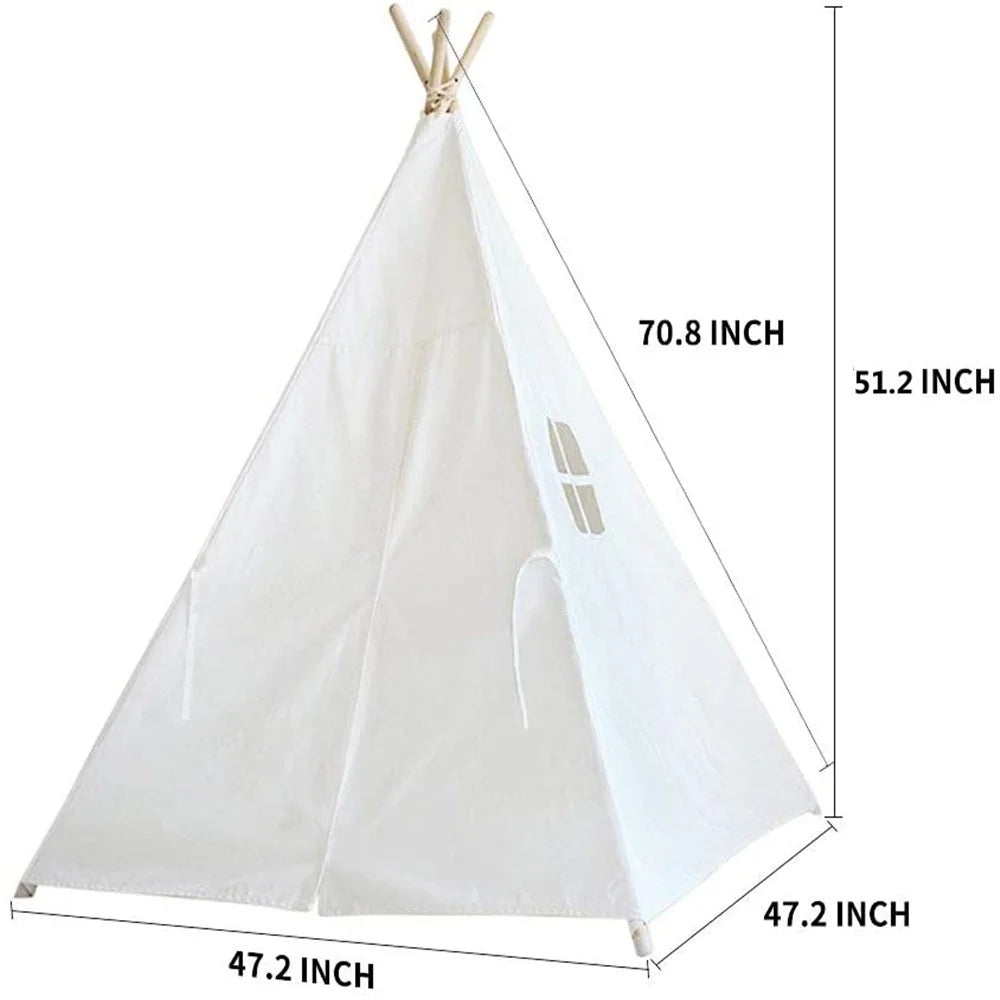 Kids Teepee Tent with Window, Foldable Play Tent for Kids, Suit for Indoor and Outdoor Play, Protable Children Playhouse Tent
