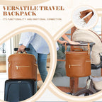 Diaper Bag Backpack Baby Diaper Bag, Large Leather Diaper Bag Backpack with Changing Pad, Stroller Straps, and 2 Insulated Pockets(Convertible, Brown)