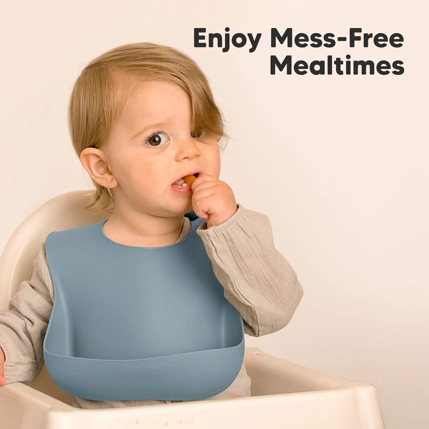 2-Pack Silicone Baby Bibs for Eating - Sturdy Food-Grade Silicone Bibs for Babies Girl, Boy, Large Food Catcher, Clean & Put on Easily, Waterproof Toddler Feeding Essentials (Alps)